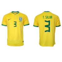 Camiseta Brasil Thiago Silva #3 Primera Equipación Mundial 2022 manga corta